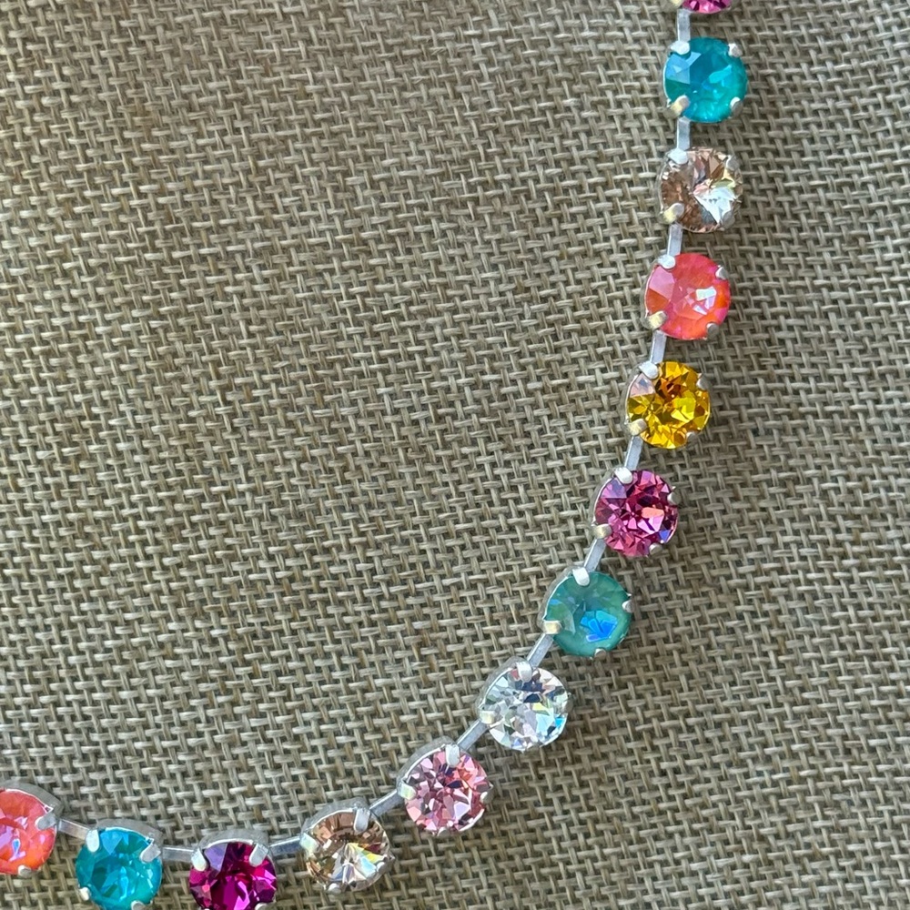 Multicolor Swarovski Elements Crystal Necklace - Picture 6 of 10